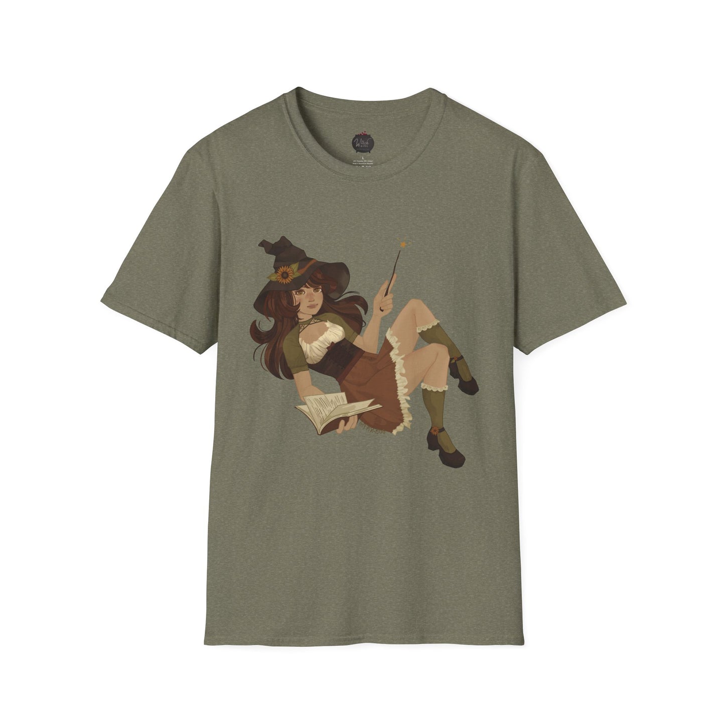 Cottage Core Book Witch Unisex Softstyle T-Shirt