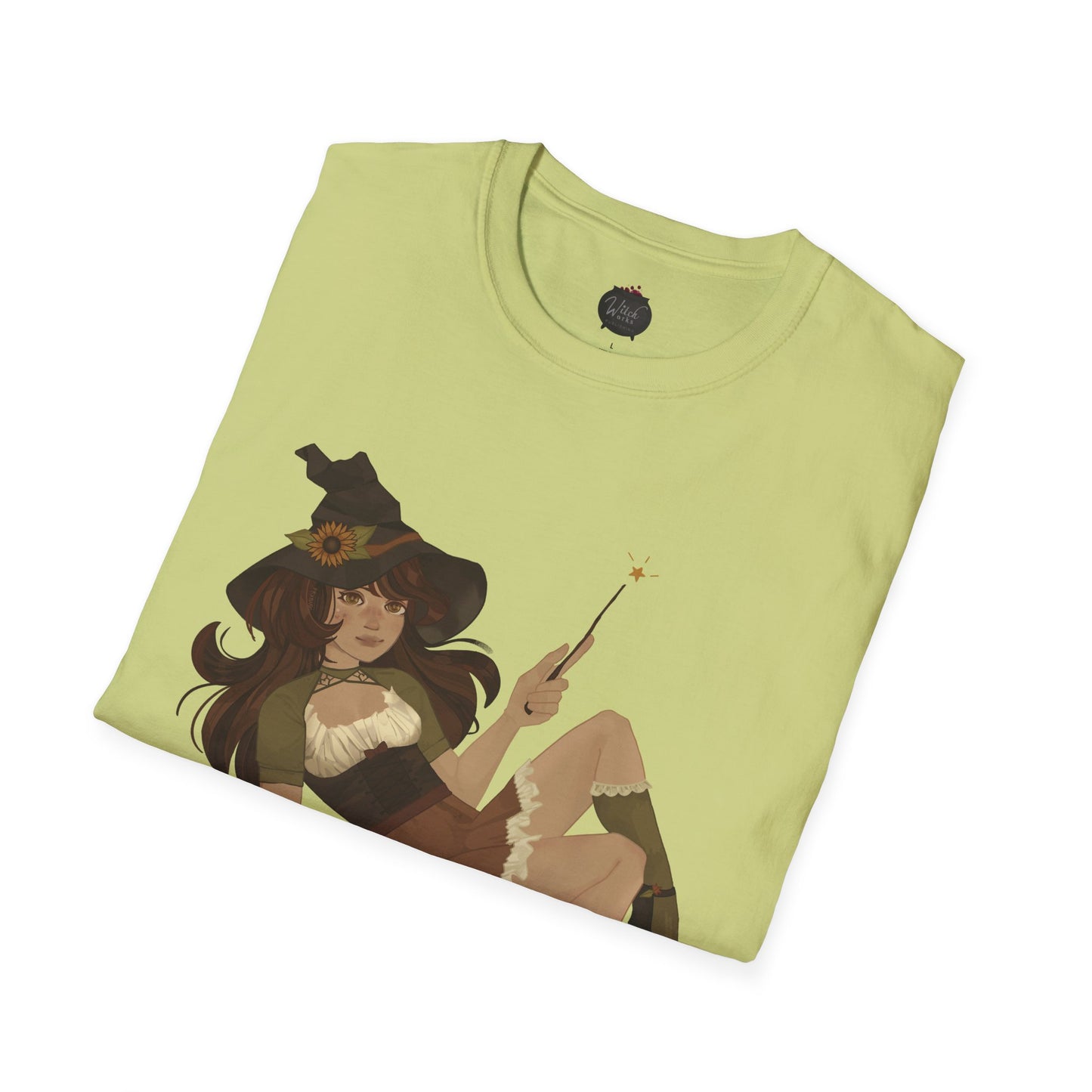 Cottage Core Book Witch Unisex Softstyle T-Shirt