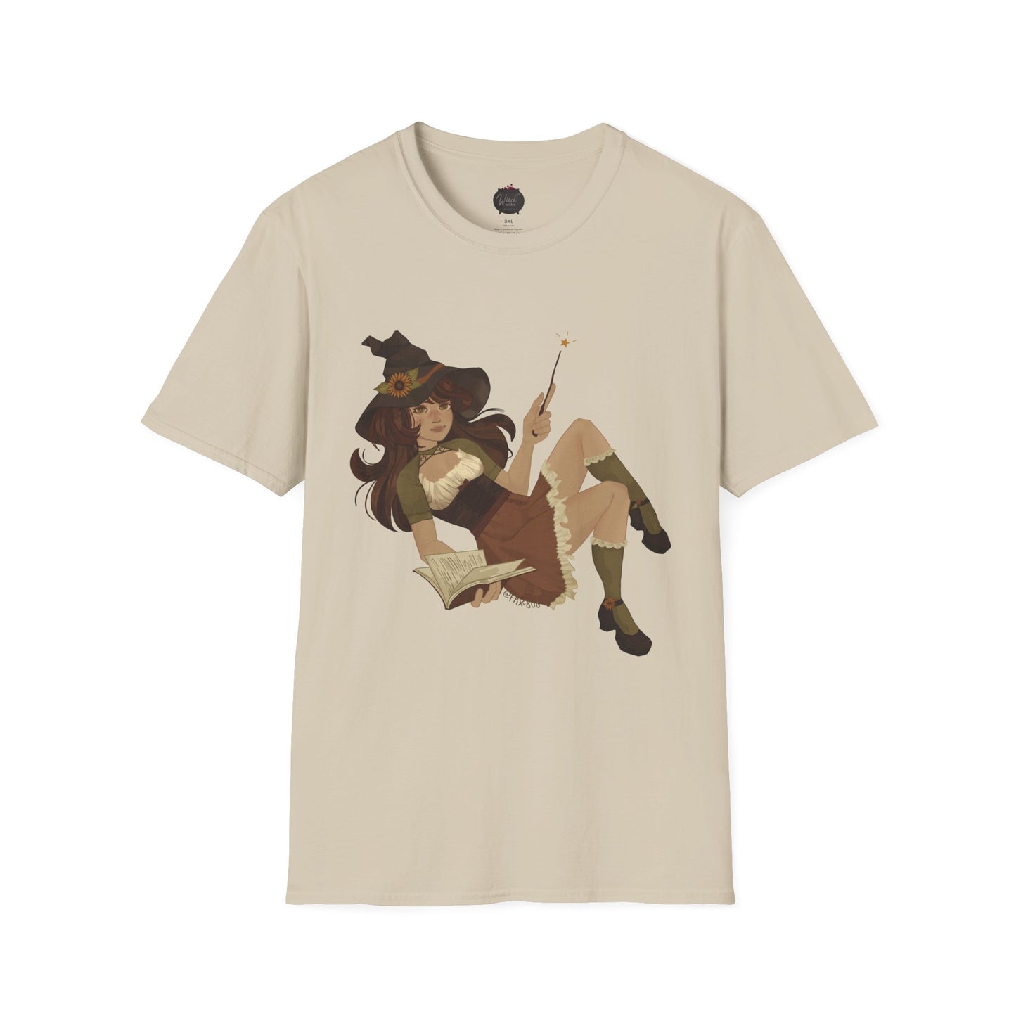 Cottage Core Book Witch Unisex Softstyle T-Shirt