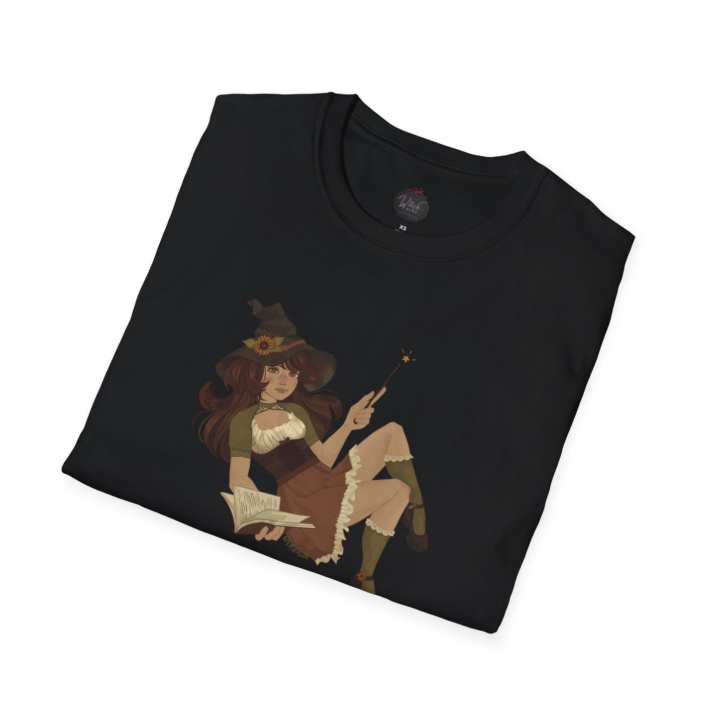 Cottage Core Book Witch Unisex Softstyle T-Shirt