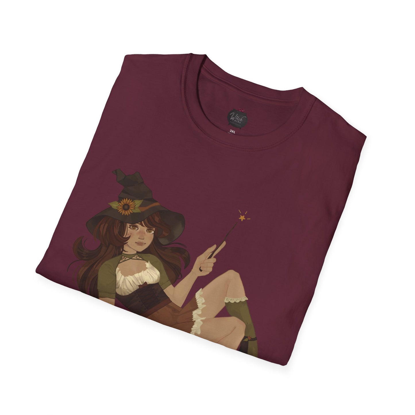Cottage Core Book Witch Unisex Softstyle T-Shirt