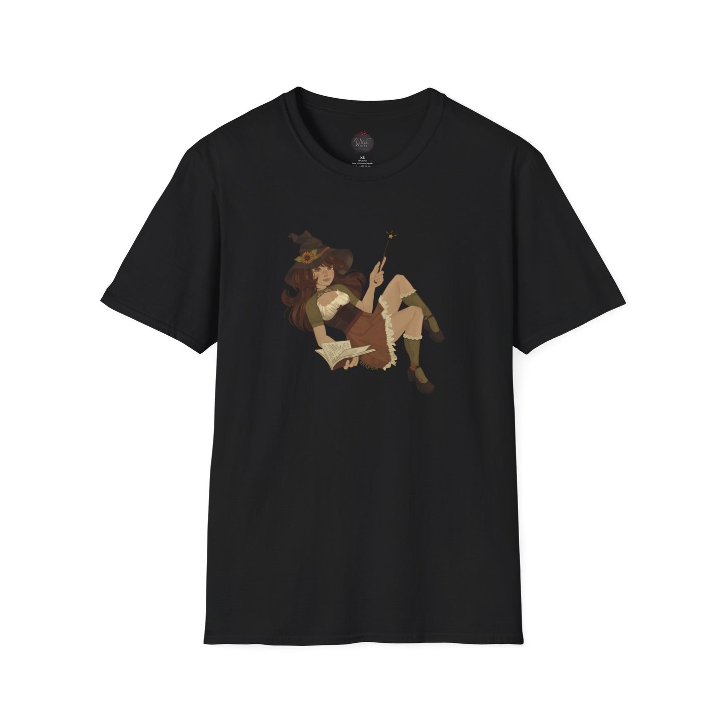 Cottage Core Book Witch Unisex Softstyle T-Shirt