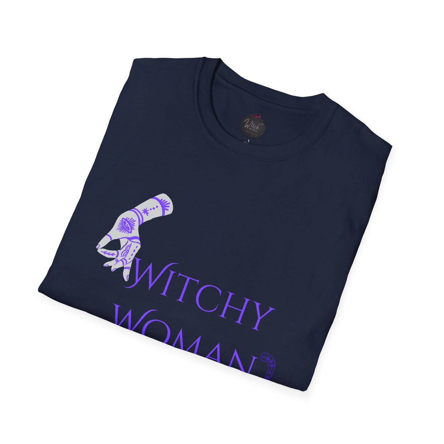 Witchy Woman T-Shirt – Lavender Moon Crescent & Potion Bottle Graphic