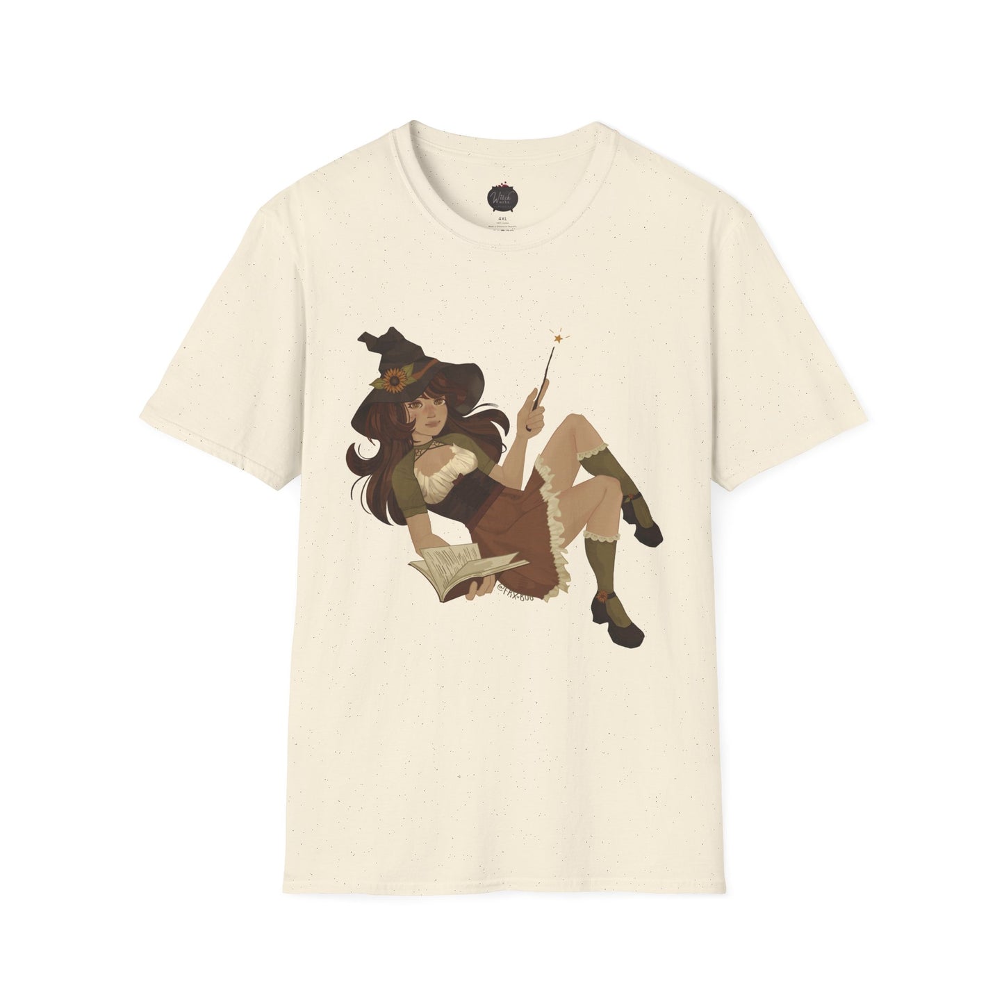 Cottage Core Book Witch Unisex Softstyle T-Shirt
