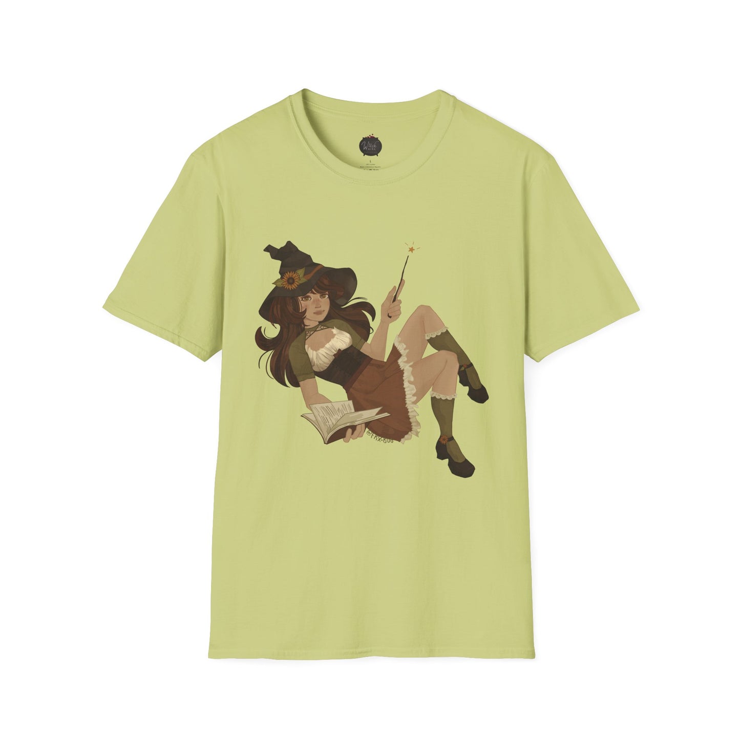 Cottage Core Book Witch Unisex Softstyle T-Shirt