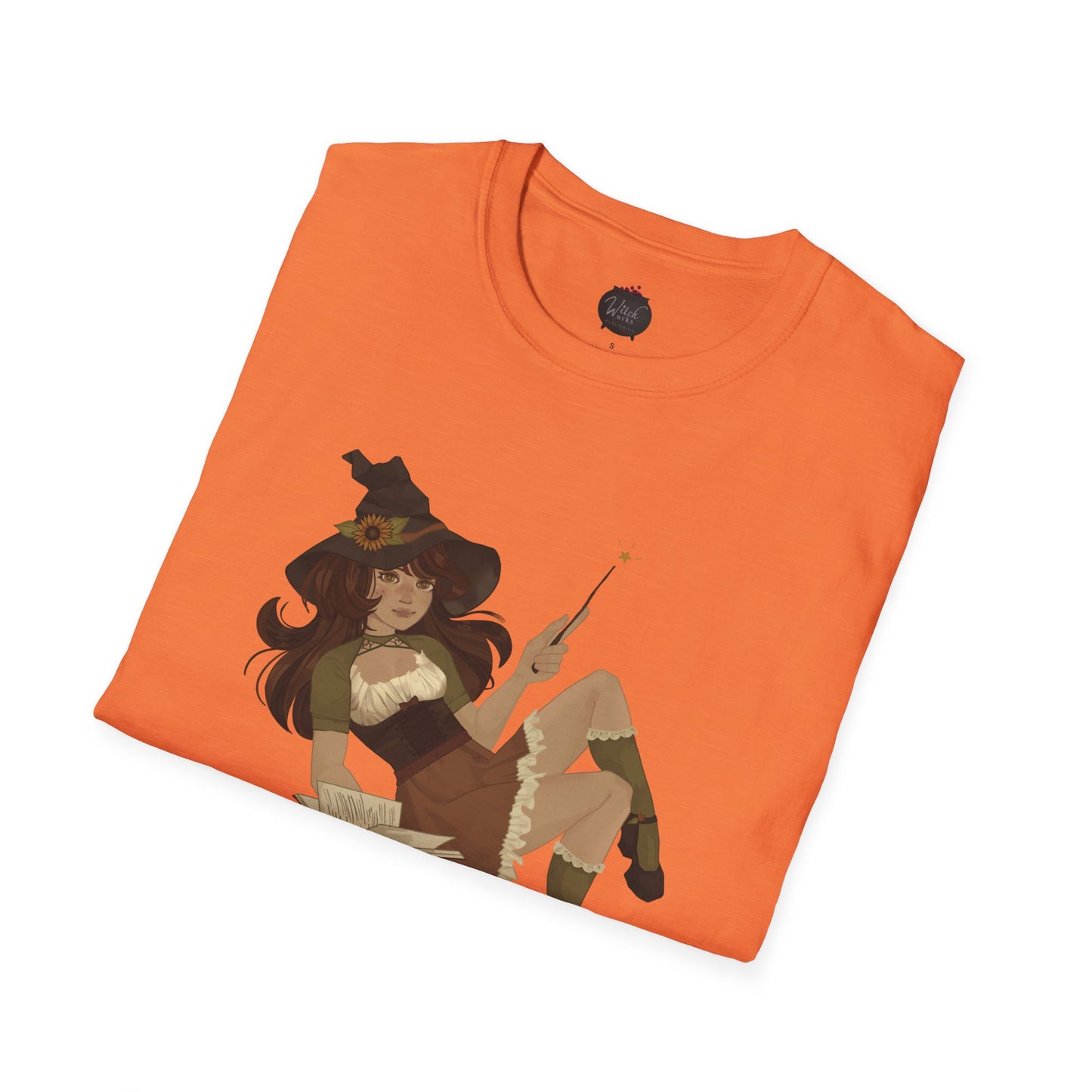 Cottage Core Book Witch Unisex Softstyle T-Shirt