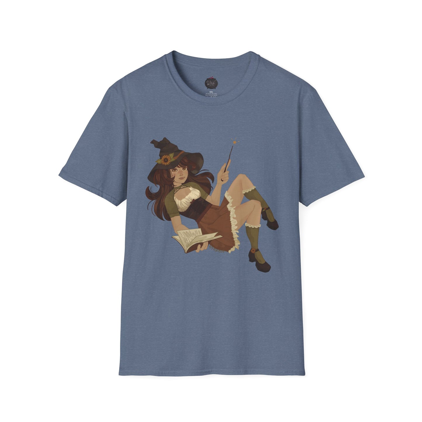 Cottage Core Book Witch Unisex Softstyle T-Shirt