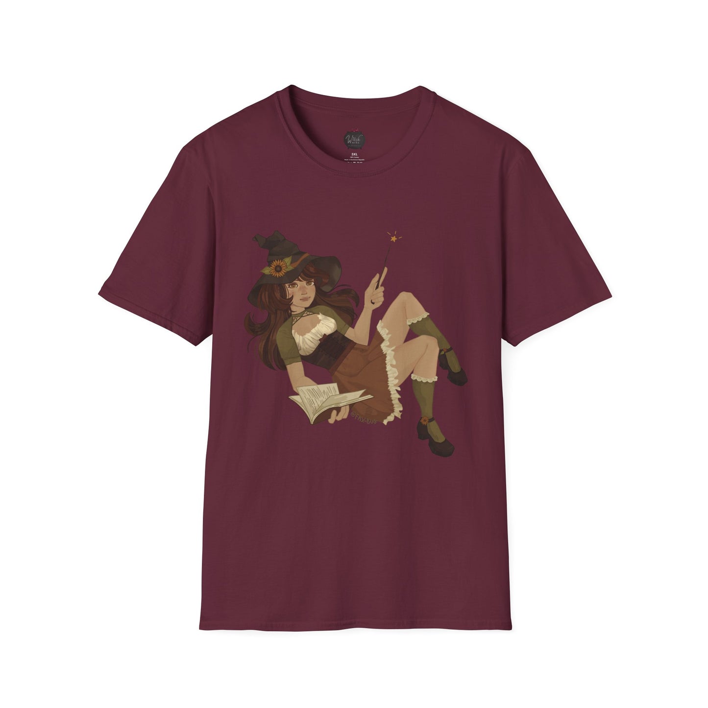 Cottage Core Book Witch Unisex Softstyle T-Shirt