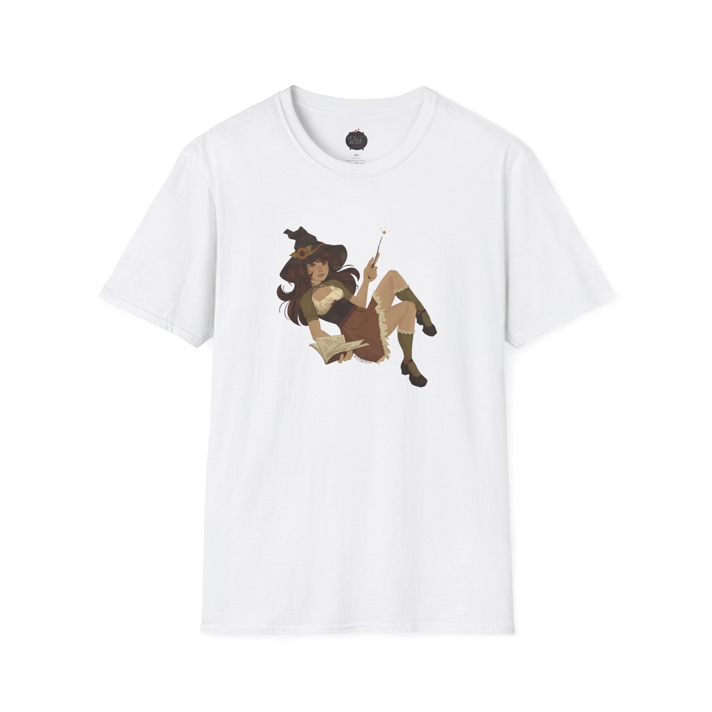 Cottage Core Book Witch Unisex Softstyle T-Shirt