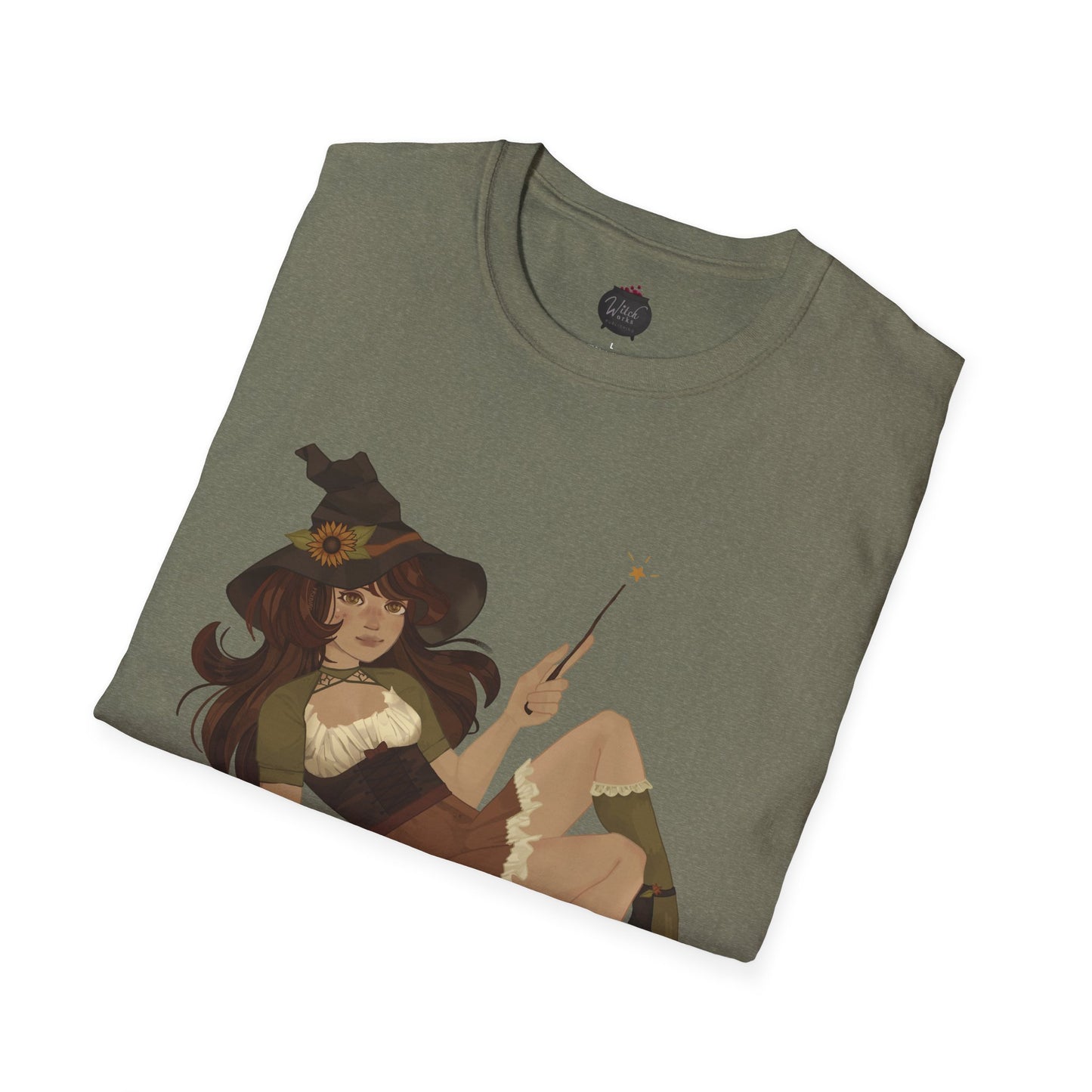 Cottage Core Book Witch Unisex Softstyle T-Shirt