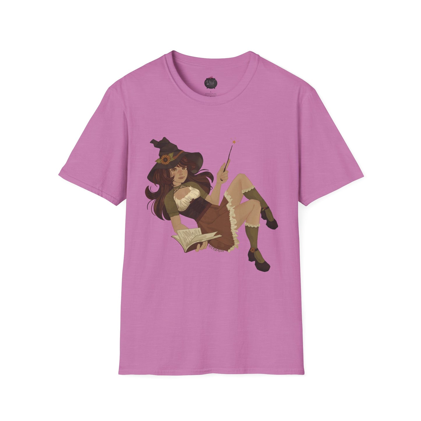 Cottage Core Book Witch Unisex Softstyle T-Shirt