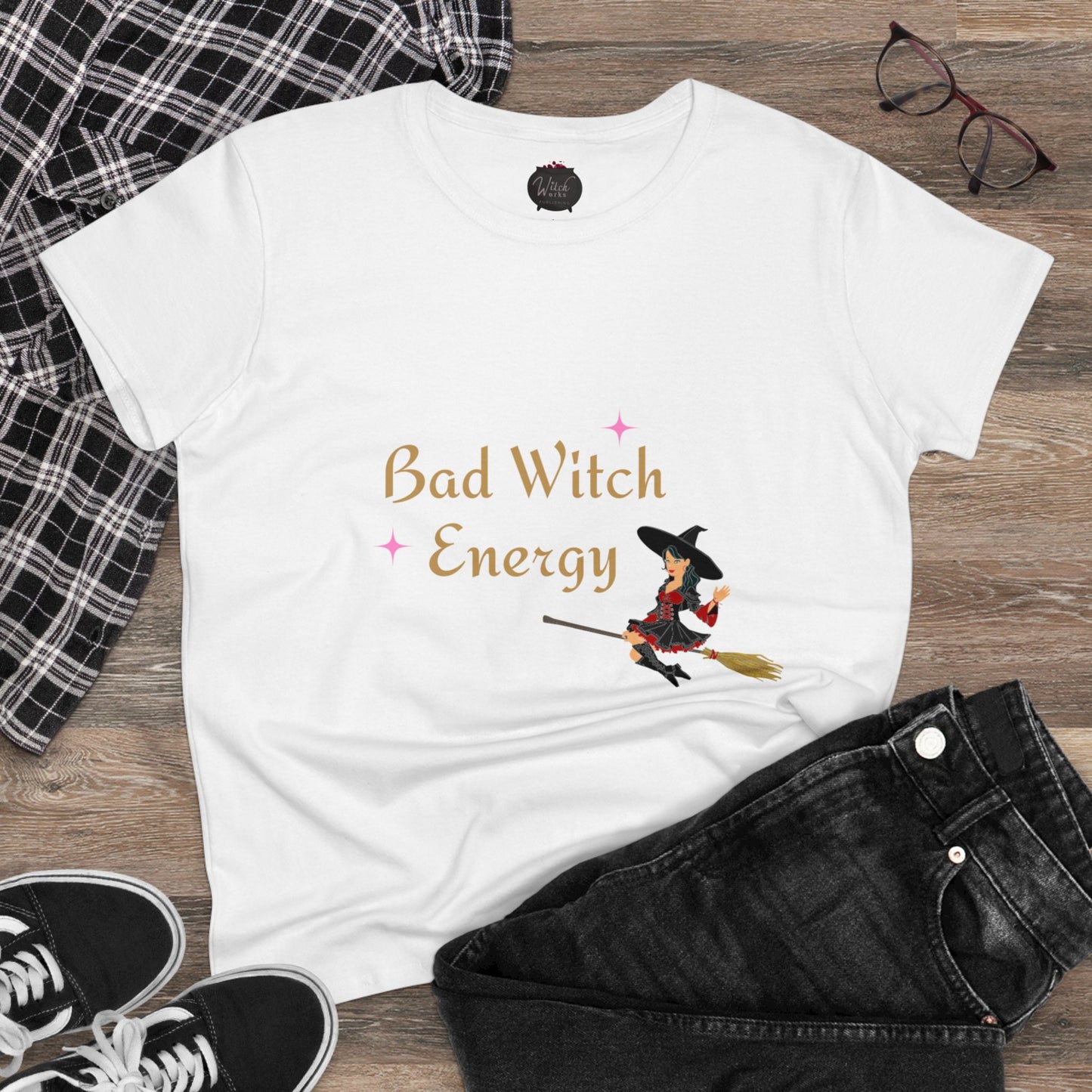 "Bad Witch Energy" Women's Midweight Cotton Tee