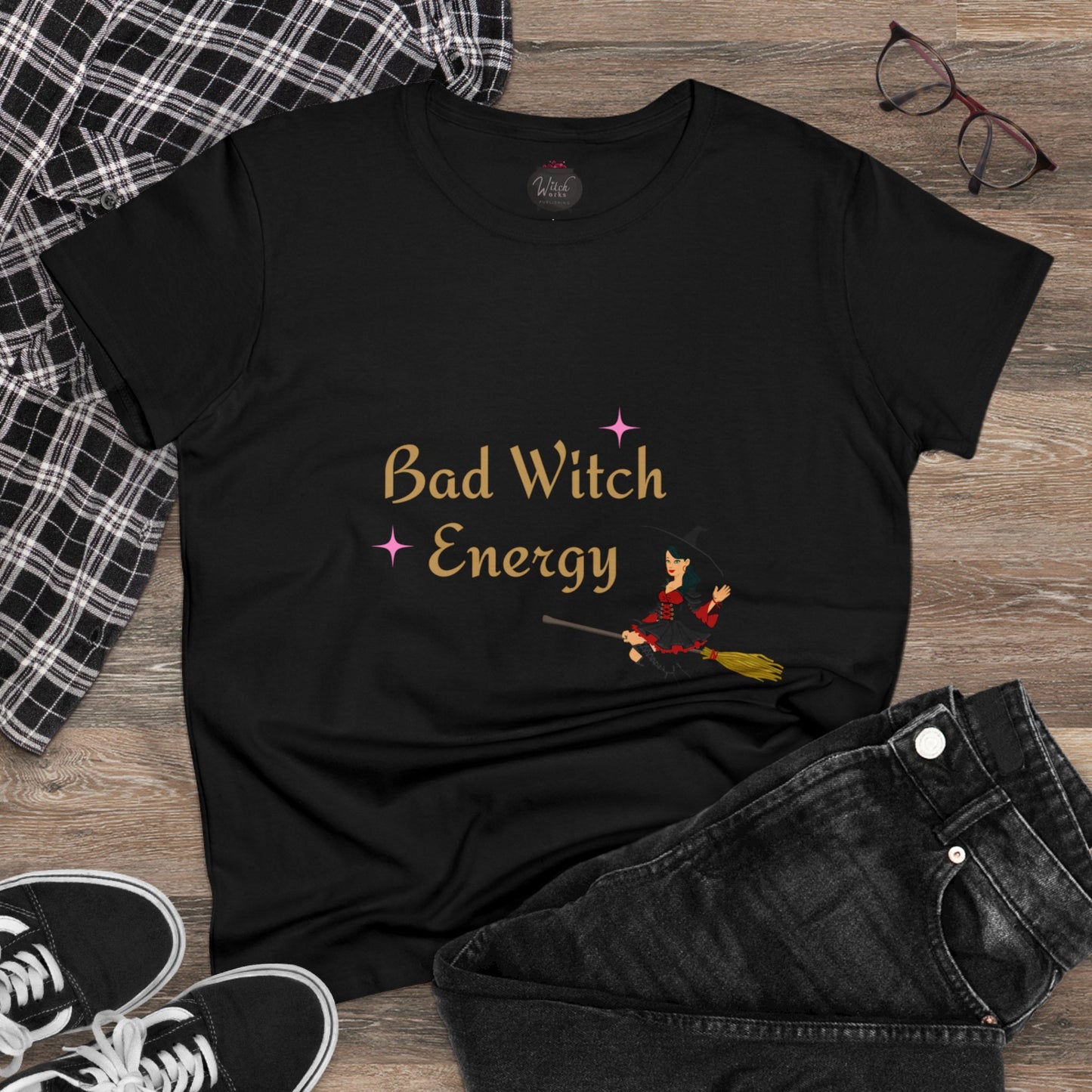 "Bad Witch Energy" Women's Midweight Cotton Tee