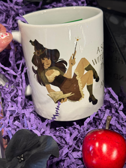 Cottage Core Hedge Witch Ceramic Mug, (11oz, 15oz)